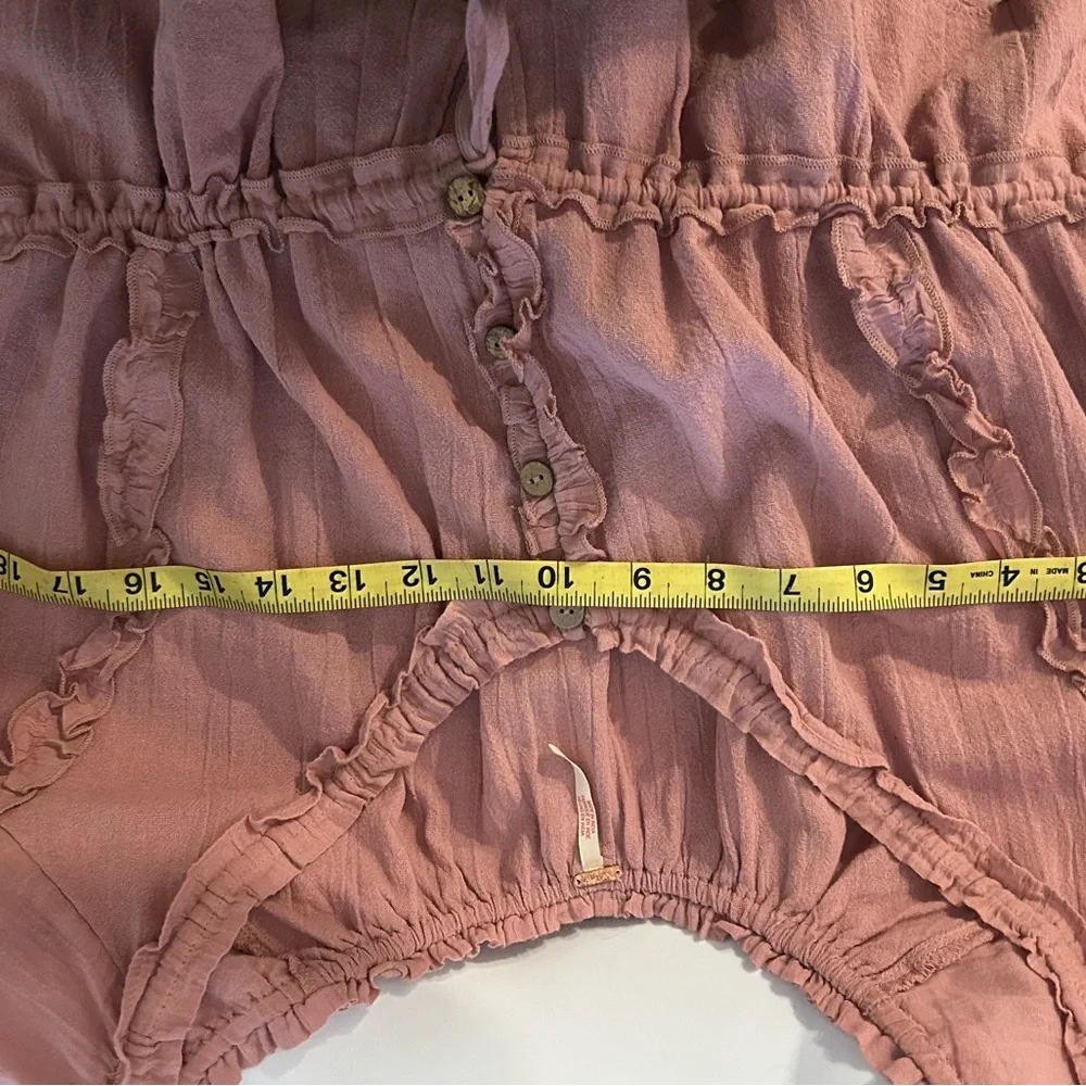 Free People Pink Ruffled Blouse - Picture 2 of 6